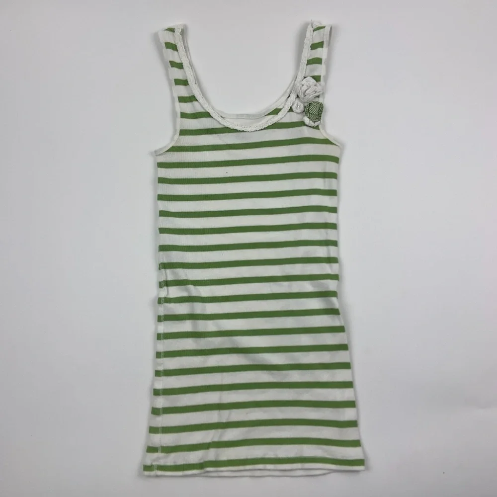 So Womens Tank Top White Green M - Picture 1 of 6